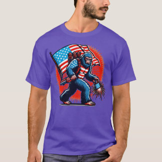 Patriotic Bear Sunset Tee Celebrate med styrka