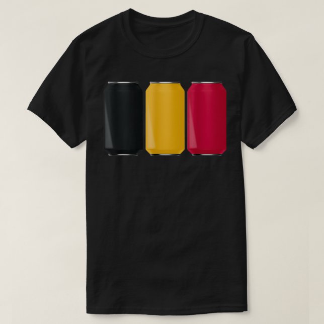 Patriotic Beer Cans Belgium Flagga T Shirt (Design framsida)