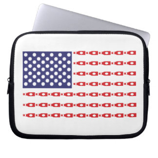 Patriotic Beer Flaska Flagga Laptop Fodral