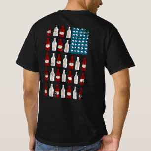 Patriotic Beer Flaska USA Amerikanska Flagga 4:e J T Shirt