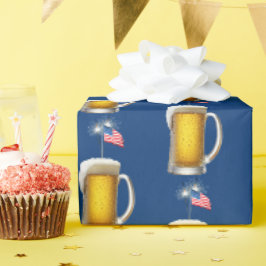 Patriotic Beer från födelsedagen med Sparklers Presentpapper