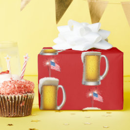 Patriotic Beer med Flagga och Sparklers Presentpapper