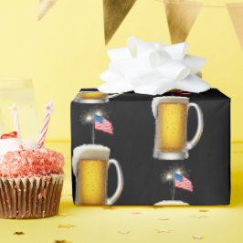 Patriotic Beer med Flagga och Sparklers Presentpapper