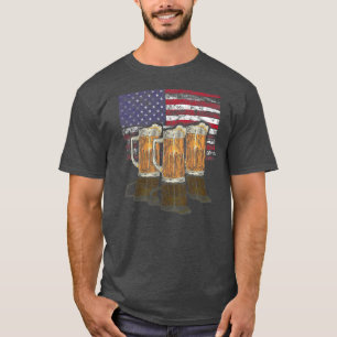 Patriotic Beer Mugg 4:e juli amerikanska Beer T Shirt