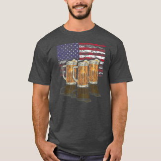 Patriotic Beer Mugg 4:e juli amerikanska Beer T Shirt