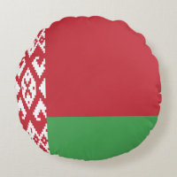 Patriotic Belarus Flagga Round Pillow
