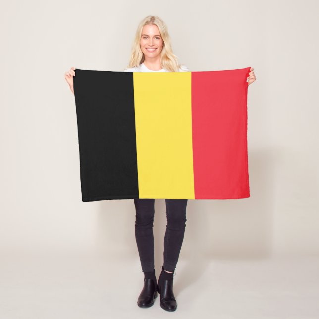 Patriotic Belgium Flagga Fleecefilt (På plats)