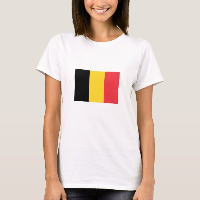 Patriotic Belgium Flagga T Shirt (Framsida)
