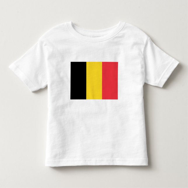 Patriotic Belgium Flagga T Shirt (Framsida)