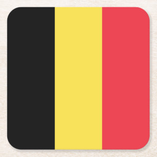Patriotic Belgium Flagga Underlägg Papper Kvadrat