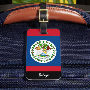 Patriotic Belize Luggage Tags, Belizean Flagga Bagagebricka