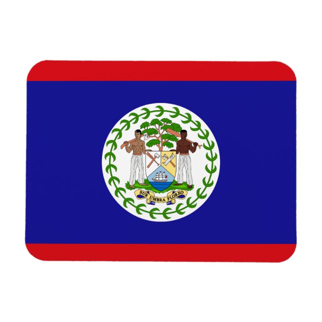 Patriotic Belizean Flagga Magnet (Horisontell)