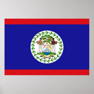 Patriotic Belizean Flagga Poster