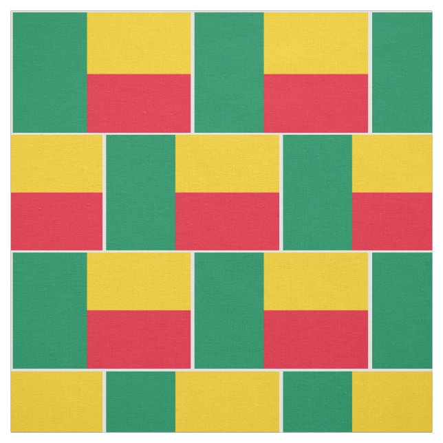 Patriotic Benin Flagga Fabric Tyg (Provkarta)