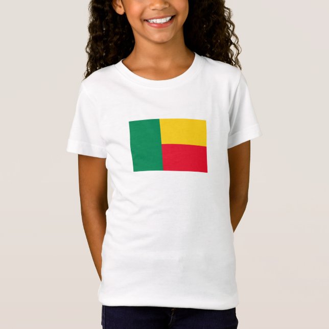 Patriotic Benin Flagga T Shirt (Framsida)