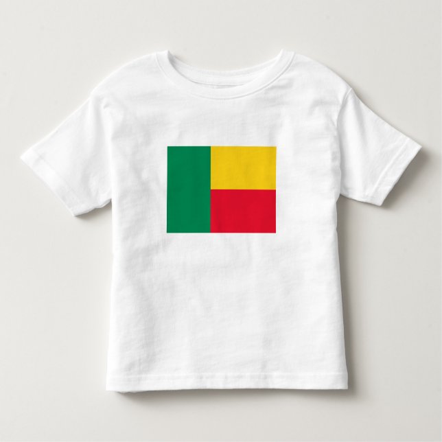 Patriotic Benin Flagga T Shirt (Framsida)