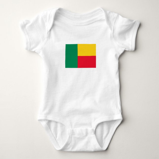 Patriotic Benin Flagga T Shirt (Framsida)