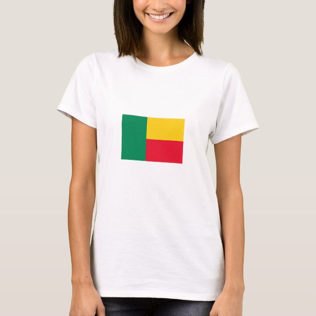 Patriotic Benin Flagga T Shirt (Framsida)