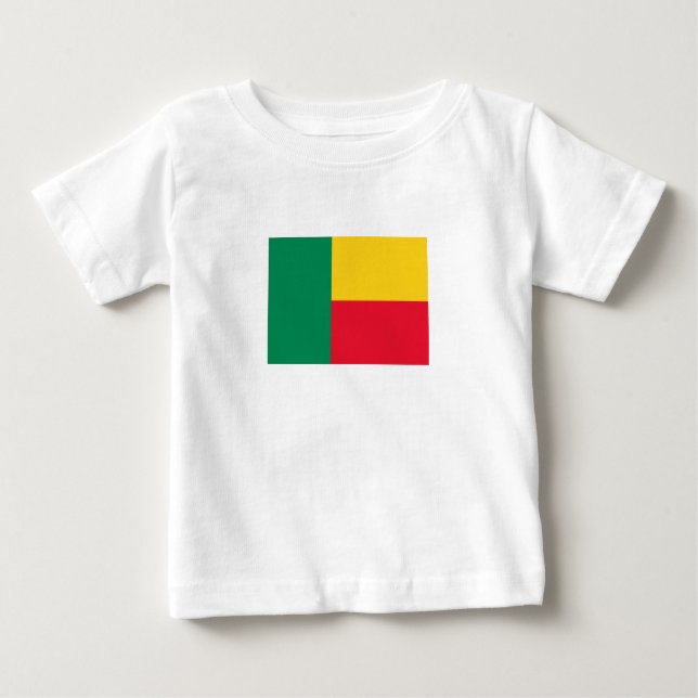 Patriotic Benin Flagga T Shirt (Framsida)