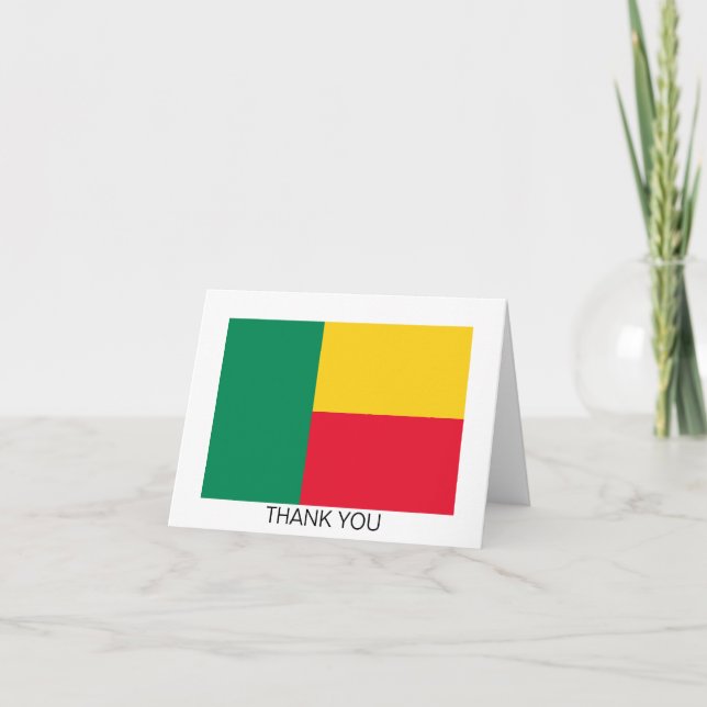 Patriotic Benin Flagga Tack Kort (Framsida)