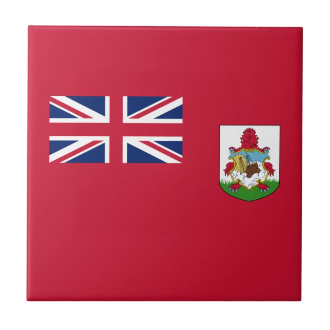 Patriotic Bermuda Flagga Kakelplatta (Framsidan)