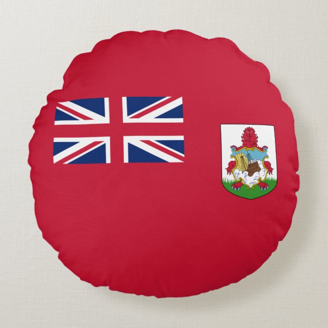 Patriotic Bermuda Flagga Rund Kudde (Framsidan)