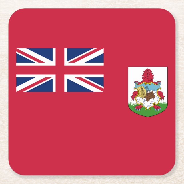 Patriotic Bermuda Flagga Underlägg Papper Kvadrat (Framsidan)