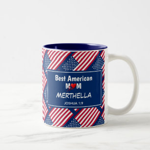 Patriotic BEST AMERICAN MAMMA Två-Tonad Mugg