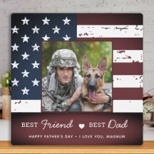 Patriotic Best FRIEND Best PAPPA militär Hund Phot