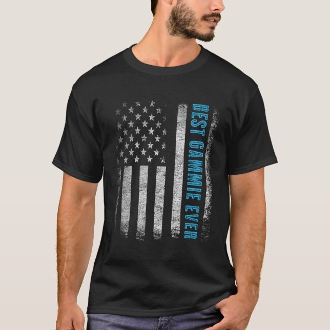 Patriotic Best Gammie någonsin med amerikanska Fla T Shirt (Framsida)