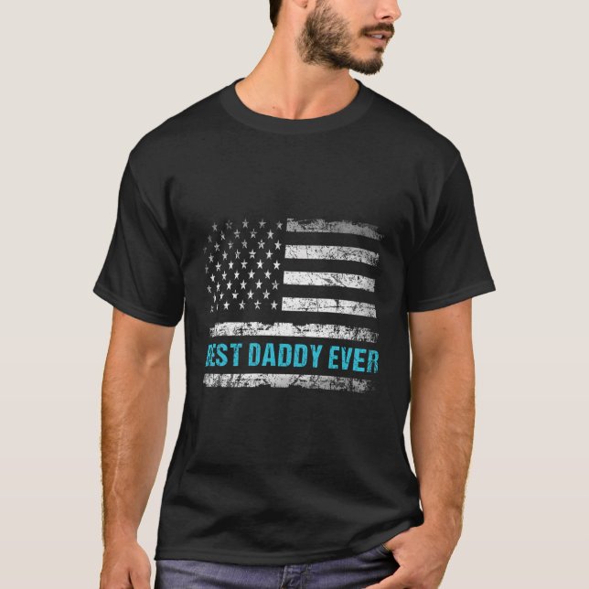 Patriotic Best Pappa någonsin med USA Flagga 4T T Shirt (Framsida)