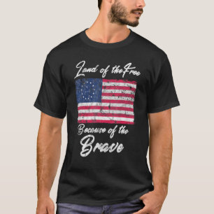 Patriotic Betsy Ross American Flagga med 13 stjärn T Shirt