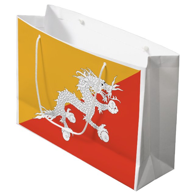 Patriotic Bhutan Flagga (Framsidan Vinklad)