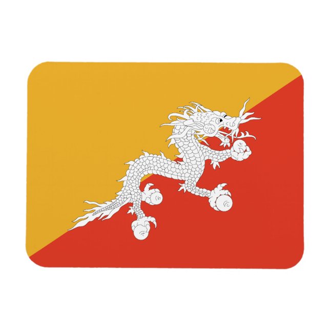 Patriotic Bhutan Flagga Magnet (Horisontell)