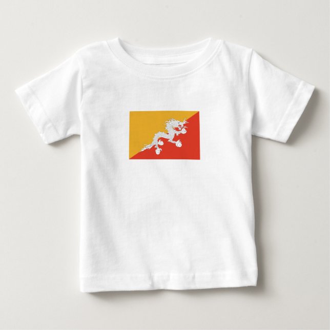 Patriotic Bhutan Flagga T Shirt (Framsida)