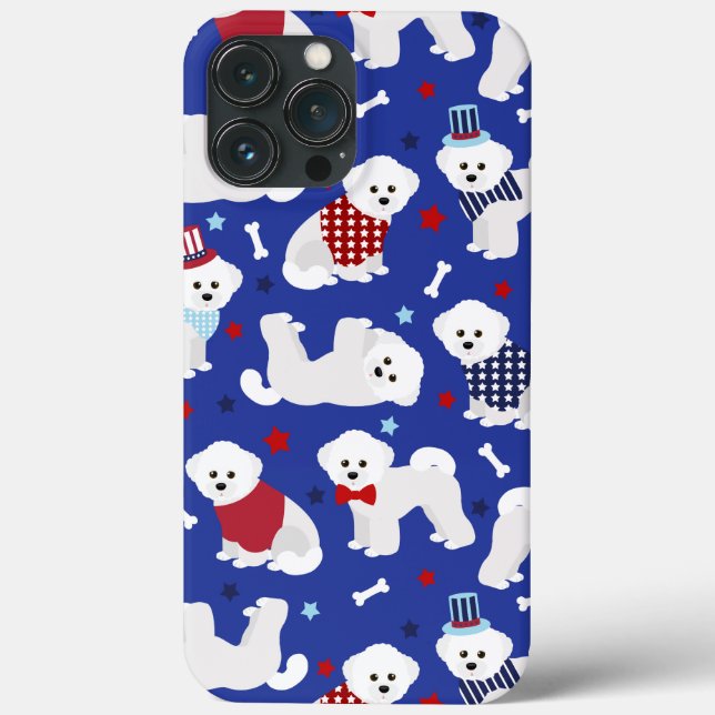 Patriotic Bichon Frise Fodral-Mate iphone case (Baksida)