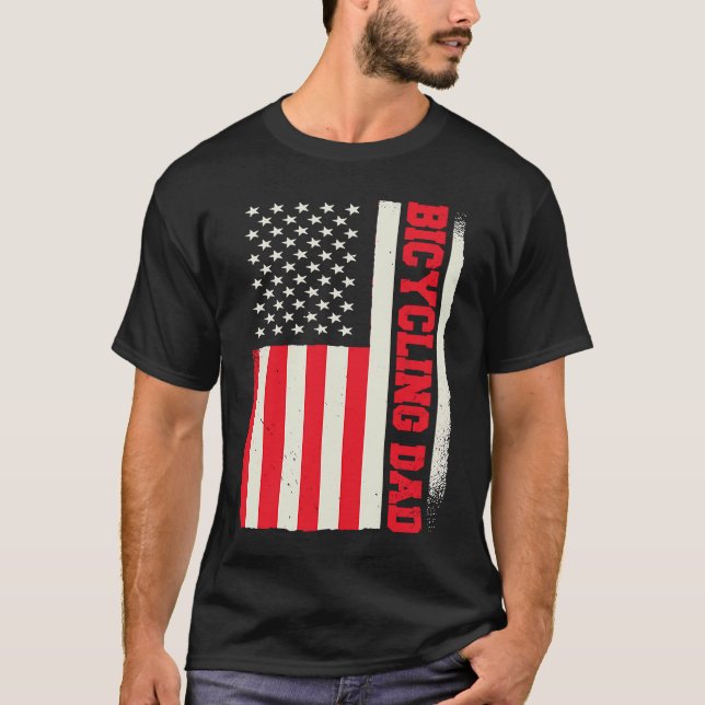 Patriotic Bicycle Cyclist Bicycling Cycling Bicycl T Shirt (Framsida)