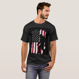 Patriotic Bigfoot American Flag T Shirt