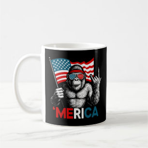Patriotic Bigfoot Merica Independece Day Kaffemugg