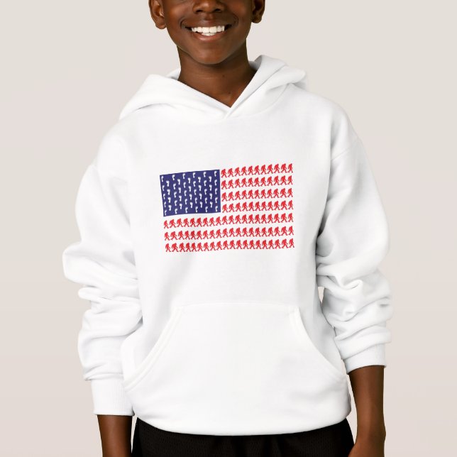 Patriotic Bigfoot T Shirt (Framsida)