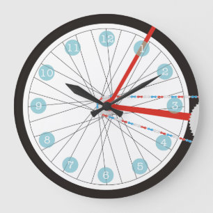 Patriotic Bike Wheel Clock in Red, White and Blue Stor Klocka