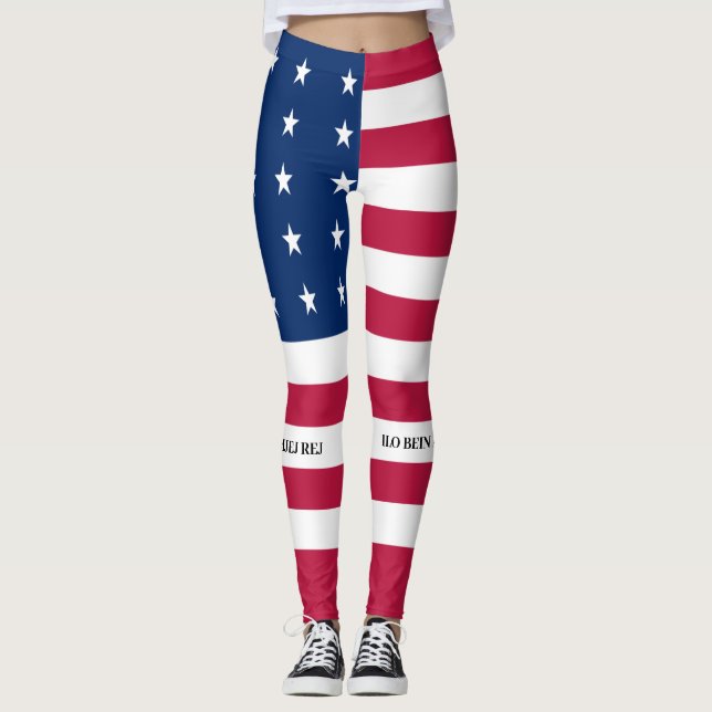 Patriotic Bikini Afee Flagga Leggings (Framsida)
