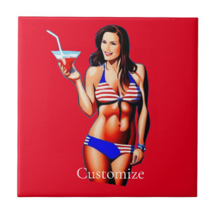 Patriotic Bikini Fitness Model Thunder_Cove Kakelplatta