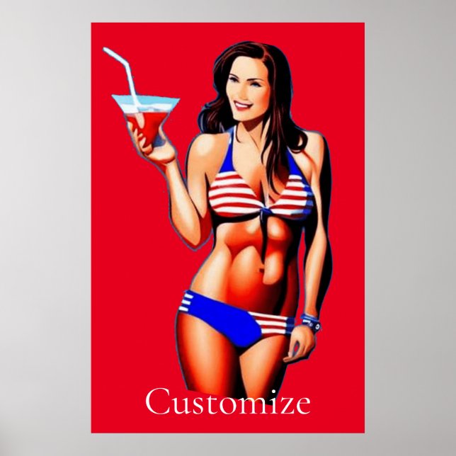 Patriotic Bikini Fitness Model Thunder_Cove Poster (Framsidan)