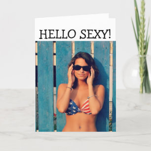 PATRIOTIC BIKINI GIRL BIRTHDAY-KORT HELGKORT