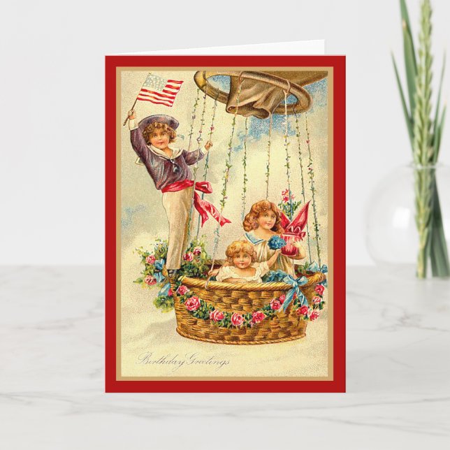 Patriotic Birthday Greetings Kort (Framsida)