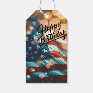 Patriotic Birthday vykort Presentetikett