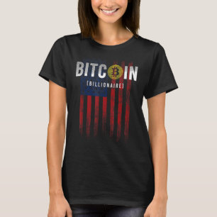 Patriotic Bitcoin Billionaire USA flagga Grunge Re T Shirt