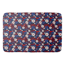 Patriotic Bloom - Stars, Rand & Blommigt Elegance Badrumsmatta