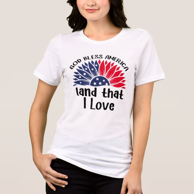 Patriotic Bloom T Shirt (Framsida)